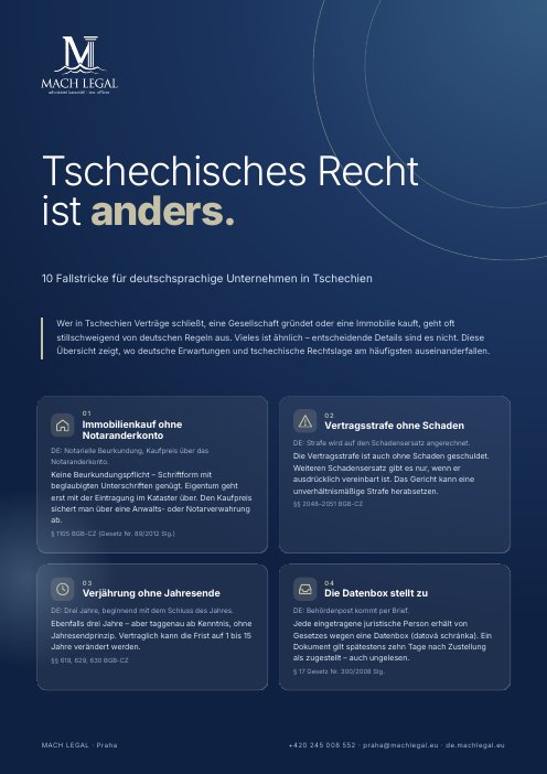 Tschechisches Recht ist anders – 10 Fallstricke für Unternehmen